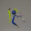 2025 New Upgrade Speedy Tail Cat Toy, Smart Interactive Pet Toys Comes with 4 Tails, Reinforced Version of The Cat Toys Balls, Two Speed Adjustment (Blue)