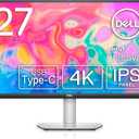 Dell S2722QC Monitor - 27 inch 4K USB-C , UHD (3840 x 2160) Display, 60Hz Refresh Rate, 8MS Grey-to-Grey Response Time, Built-in Dual 3W Speakers, 1.07 Billion Colors - Platinum Silver