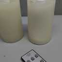 TECHLONG Flameless Candles Battery Operated with Remote Timer, 3D Moving Flame Flickering, Last 600+ Hours Battery Candles, 3" x 5" Ivory Real Wax Electric LED Candle for Wedding Party, Set of 2