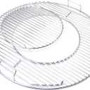 GasSaf Grill Grates Replacement for Weber 8835, 22.5 inch Charcoal Grills, Kettle, Performer, Master-Touch and Others, 21.5 Inches Gourmet BBQ System Hinged Stainless Steel Cooking Grate Grids