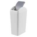 3 Gallon Trash Can with Swing-Top Lid, Plastic Swing-Top Trash Can (Grey)