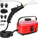 Handheld Steam Cleaner,2500W High Temperature High Pressure Steam Cleaner with 3 Brush Heads, Portable Steam Cleaner with 1.5L Tank For Car Detailing Kitchen Bathroom Floors (Red)