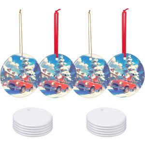 Sublimation Ornament Blanks 3 Inch 30 PCS Christmas Aluminium Round Decoration