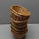 Barydat Small Wicker Basket with Handle Flower Girl Baskets Oval Willow Woven Braided Gift Basket for Weddings Picnic Baby Shower Home Garden Decor(6 Pcs,Khaki,9" x 7" x 4")