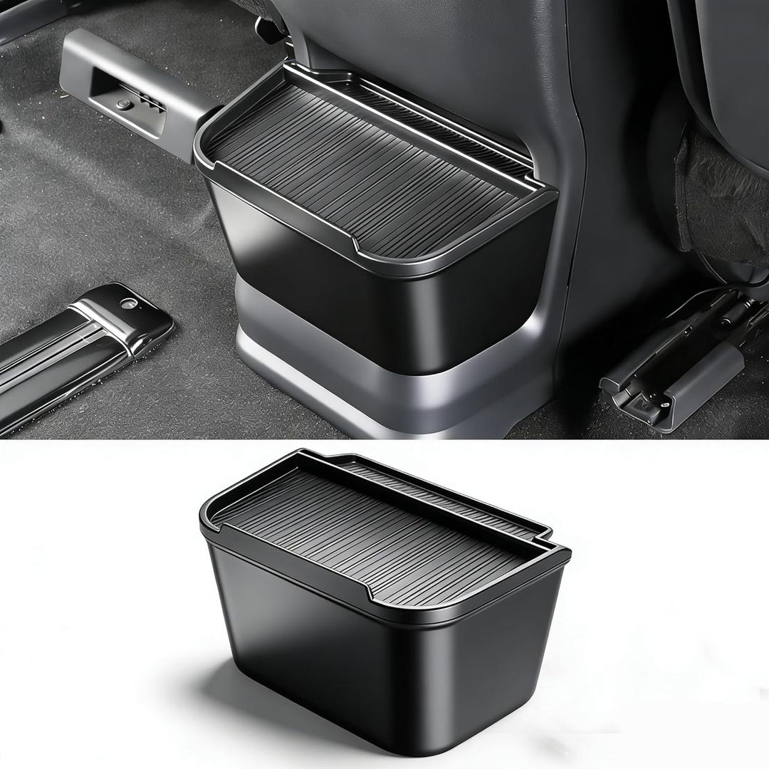 JYCDC Rear Center Console Trash Can Compatible with Toyota Sienna 2026 2025 2024 2023 2022 Accessories, Second Row Cup Holder with Lid, 2nd Row Garbage Bin Organizer Interior Parts (Black)
