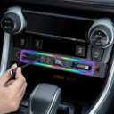 for Toyota RAV4 Car Charger USB Hub with RGB Light, 4-Port Retractable Docking Station for Toyota RAV4 Accessories 2025 2024 2023 2022 2021 2020, Center Console Phone Fast Charger/Adaptor Hub