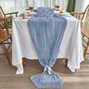 IVAPUPU 2 Pcs Cheesecloth Table Runner - 10ft Dusty Blue Spring Boho Gauze Cheese Cloth Table Runners for Baby Shower Decorations Wedding Party Garden Farmhouse