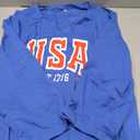 Plus Size 4th of July Shirts Women 250th Anniversary USA Shirt 1776 American Flag Patriotic Tee V Neck 3/4 Sleeve Tops (5XL, Blue)