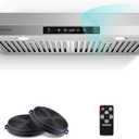 AMZCHEF 30" Under Cabinet Range Hood with Dual Fans System-1050CFM Ultra-Powerful Ventilation,3 Speed Stainless Steel Kitchen Hood with Touch/Remote/Gesture Control, Timer & LED Lights, Baffle Filters