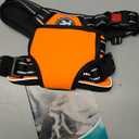 PHOEPET Reflective Dog Harness Large Breed Adjustable No Pull Vest with with Handle 2 Metal Rings 3 Buckles [Easy to Put on & Take Off](L, Orange)