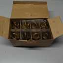 8-Pack Mini Lanterns with Flickering LED Candles for Ramadan, Small Decorative Hanging Lanterns for Halloween, Christmas, Wedding, Gold Lantern for Table Centerpiece, Garden Party Decor