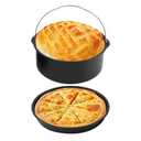 2Pcs/Set Air Fryer Accessories, Air Fryer Cake Barrel, Air Fryer Cake Pan, Steel Round Cake Cans Pizza Pan Deep Fryer Accessories Set for Gourmia, Baking Cake Barrel for Home