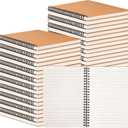 miikoul 100 Packs A5 Spiral Lined Notebooks, Kraft Paper Cover, 8.3"5.5", 60 Sheets/120 Pages, Ruled Notebooks Bulk, Hardcover Journal Notepad Travel Notebooks for Office and Back to School Supplies (Picture color-Kraft)
