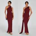 ABYOVRT Women Sexy Backless Dress Bodycon Sleeveless Open Back Maxi Dress Formal Cocktail Wedding Guest (M)