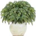 MEUIS Real Touch Cedar Stems - Realistic Artificial Faux Greenery Pine Branches for Vases Fillers and Holiday Home Decor 20 inch Long, 12Pcs