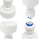 Certified 3/4" Female Thread to 1/4" OD Push to Connect Plastic Fittings Hose Quick Connect Adapter, White