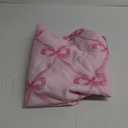 AnyDesign Pink Bow Tablecloth Pink Ribbon Bow Fabric Table Cloth Washable Table Cover for Coquette Birthday Baby Shower Home Kitchen Decor, 60 x 104 Inch (104" x 60" (Rectangular), Pink)