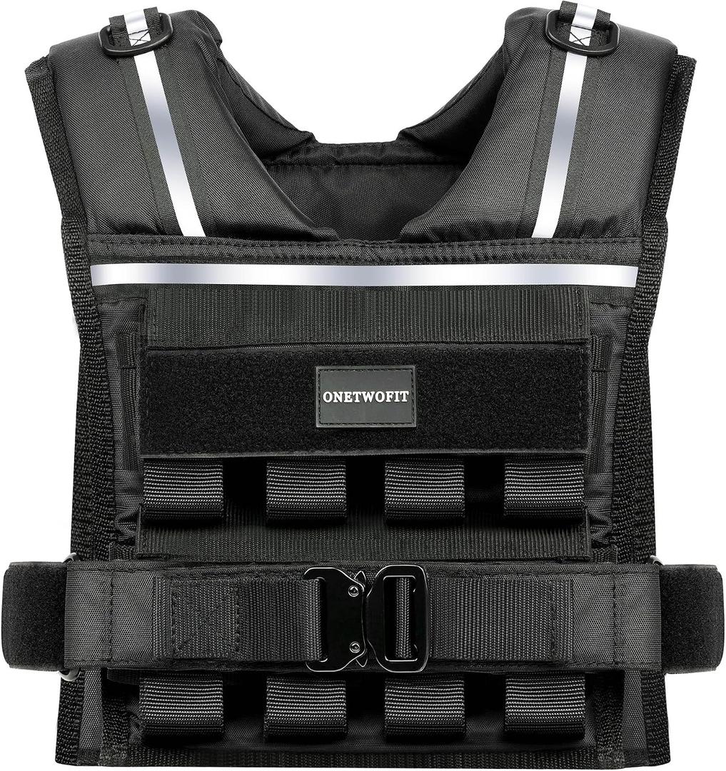 Weighted Vest Men,2-36lb Adjustable Rucking Vests for Walking Running 1.2" Shoulder Padding,High-Vis Reflective Strips, Metal Tactical Buckle, Strength Training Vest for Hiking Workout Fitness