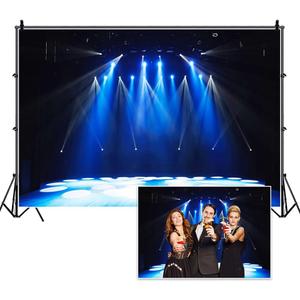 15x10ft Karaoke Party Backdrop for Photography Night Show DiscoParty Entertainment Club Concert Backdrop Free Stage Spotlight Lights Background for Adult Portrait Video Shooting Studio Props