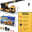 Large Crane Truck Toy with Extendable Crane Arm, Lights & Siren Sounds, Assemble & DIY Truck Engineering Vehicle Toy for Boys Girls Christmas Birthday Gifts Kids Toys for 3 4 5 6 7 8 Years Old