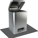 Waterproof Trash Can Mat with Raised Edge Non Slip Under Garbage Mat Trash Can Pads Protective Silicone Rubber Tray for Kitchen to Avoid Spills Floor Scratches(Black,15.8" X 23.6")