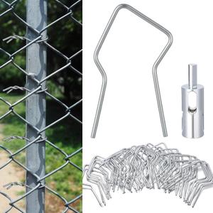 500 Pcs T Post Clips Kits T-Post Wire Fence Clips 1 Drill Chuck Metal Galvanized Steel Tie Preformed Fencing Clip 11 Gauge Fast Installation Pre-Cut Fence Ties for T-Posts/u-Posts