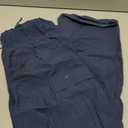 COPYLEAF Cargo Pants Women Elastic Waisted Parachute Hiking Pants with Pockets Water-Resistant Lightweight Baggy Pants (Blue, M)