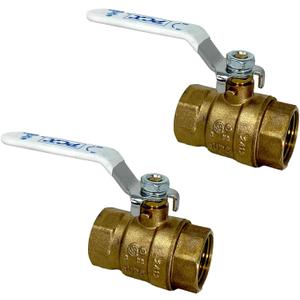 PROCURU 2-Pack 1-Inch FIP Female NPT Threaded (FxF) Heavy Duty Brass Ball Valve, Full Port, 600 WOG, Certified Safe (3BT100-2P)