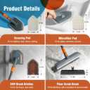 CLEANHOME Floor Scrub Brush Tile Tub Scrubber Brush with 4 Different Cleaning Heads, Shower Brush with 56 Extendable Long Handle, Scrubbers for Cleaning Kitchen, Bathroom, Tub, Tile, Wall