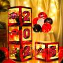 Woanger 44 Pcs Graduation 2025 Box LED Light Strings and Balloon Set Congrats Grad Party Box Decorations Proud of You Graduate Party Supplies for Class of 2025 School Home College(Red)