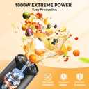 TECKNET 25000RPM Personal Blender for Smoothies, 1000W Smoothie Blender, Portable Small Blenders for Protein Shakes, Puree & Coffee, Self-Clean Countertop Smoothie Maker, BPA-Free To-Go Cups 17oz&10oz, Gray