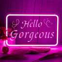 Hello Gorgeous Neon Signs For Wall Decor，Pink Room Decor Aesthetic For Teen Girls，Light Up Sign For Proposal Party 、Wedding Scene、Bachelorette Party、Salon Bar Usb Powered With Dimmable Switch