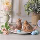 Blulu 2 Pcs Bird Figurines Home Decor Resin Bird Statue Vintage Farmhouse Decoration Boho Animal Decorative Sculpture Gifts for Home Table Office Shelf Tabletop Accents(Rust,Retro)