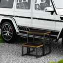 Step Stool for Adults,Holds up to 500Lb,3 in1 Heavy Duty Sturdy Two StepStools for Kichen/Bathroom/High beds, Wooden&Metal Frame, Non-Slip Pads