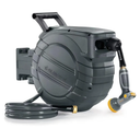 Retractable Garden Hose Reel 1/2 in x 100 ft, 2025 Upgraded Dual Ratchet Lock UV & Freeze Protection Brass Seal Slow Retraction Anti-Tangle Hose 180°Swivel Reinforced Scaffold Wall Mount