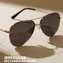 TIJN Retro Oversized Avaitor Polarized Sunglasses for Women Men, Vintage Shades Classic Metal Sun Glasses, Vega