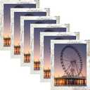 BESCRCL 8x10 Picture Frame Set of 6 High Definition Glass, Photo Frame for Wall or Tabletop, Engineered Wood, Distressed White