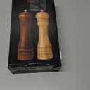 Black Set Salt Pepper Mill, Wooden Pepper Grinder Manual Mills Solid with Strong Adjustable Ceramic Grinders 2 Piece 8 Inches