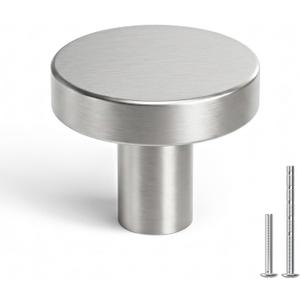 homdiy 40 Pack Brushed Nickel Cabinet Knobs, Round Kitchen Drawer Knobs, Silver Knobs for Cabinets, Metal Handles for Desk Drawers Cupboard