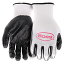 Boss Men's Grip 5-Pack Flat Nitrile Coated Work Glove, Water Resistant, Abrasion Resistant, Superior Grip, Spandex Backing, Black/White, Large, (B31901-L5P