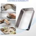 2 Pack XL Stainless Steel Litter Box with Lid, Extra Large Metal Litter Pan for Multi Cats, High Sides with Anti-Leakage Enclosure, Easy Cleaning, Non-Stick, Odor Control,Include Scoops