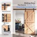 6 FT Sliding Barn Door Track and Handle Hardware Kit, Straight Pulley,Slide Smoothly Quietly,Easy Install (6FT Track Kit for 30"~36" Wide Single Door)