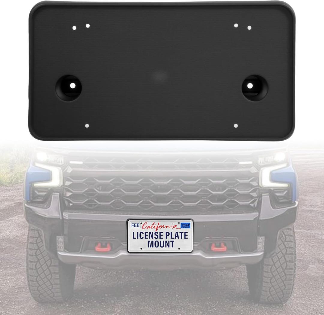 Black License Plate Frame Holder Compatible with Chevrolet Silverado ZR2 2022-2024, ABS Front License Plate Mount Bracket(1 Pack), Rust & Weather Proof, Including Screws