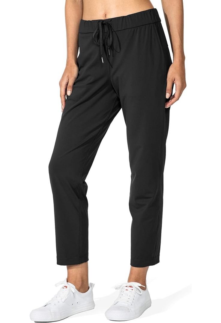G Gradual Women's Pants with Deep Pockets 7/8 Stretch Ankle Sweatpants for Golf, Athletic, Lounge, Travel, Work L