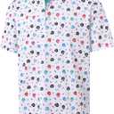 M MAELREG Mens Golf Shirt Short Sleeve Dry Fit Print Moisture Wicking Performance Patterns Collared Polo Shirt (L)