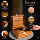 Premium Smell Proof Storage Box with Combination Lock Handcrafted Brown Acacia Wood Storage Organizer Set with Airtight Seal, 3 Jars, Tray, Tube & Accessories Large Decorative Gift Box