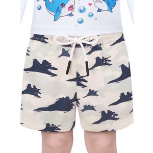 BliBliTaTa Boys Swim Trunks Quick Dry with Stretch Compression Liner, Beach Shorts for Toddler, Swimwear 2T 3T 4T 5 6 7 8 10 12 14 16 Years Jet fighter-2T