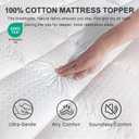 King Size Mattress Topper Cooling Cotton Pillow Top -Ultra Soft Mattress Pad & Supportive Protector, Breathable Pillow Top Mattress Cover Fitted 8"-21" Deep Pocket