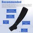 bropite Zipper Compression Socks Women & Men - 2Pairs Calf Knee High 15-20mmHg Open Toe Compression Stocking suit for Walking, L/XL