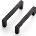 Ravinte 15 Pack Solid 3 Inch Center to Center Slim Square Bar Drawer Handles Kitchen Cabinet Handles Oil-Rubbed Bronze Drawer Pulls Kitchen Cabinet Hardware Pulls (3" Hole Center)